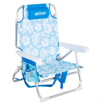 Silla de playa multiposición con reposacabezas 50x54x80...