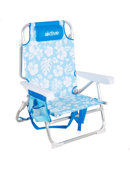 Silla de playa multiposición con reposacabezas 50x54x80 cm Hawaii