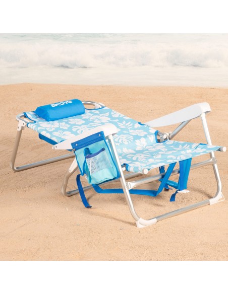 Silla de playa multiposición con reposacabezas 50x54x80 cm Hawaii