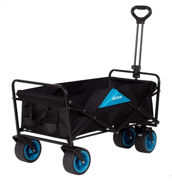 Carro plegable playa ruedas 360 negro