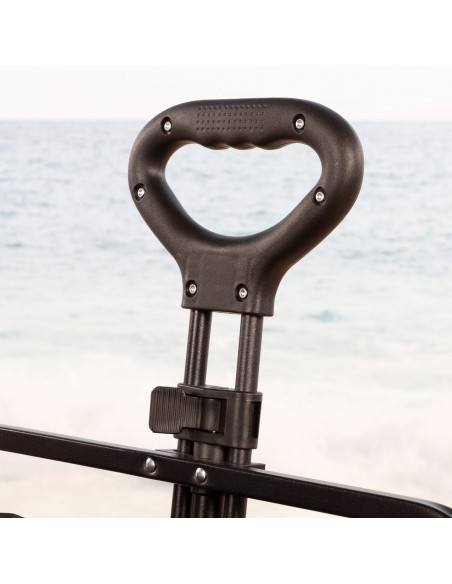 Carro plegable playa ruedas 360 negro