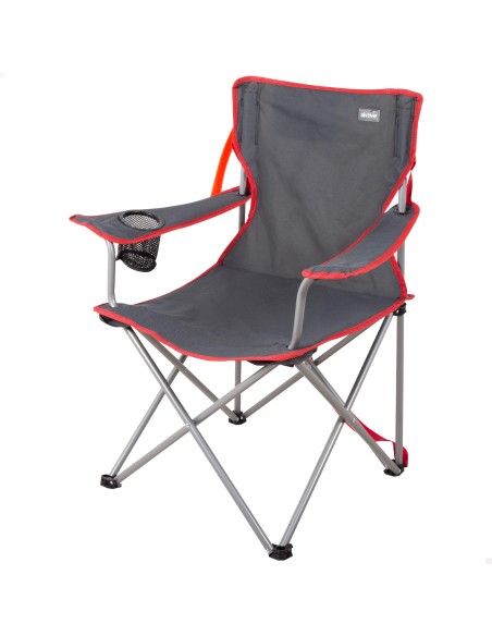 Silla de camping plegable gris marengo con asa 47x47x82 cm