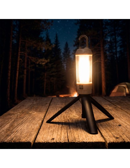 Lámpara camping recargable con trípode 3 en 1