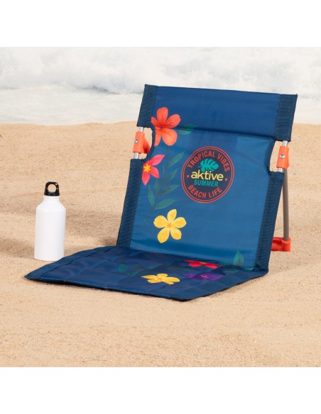 Esterilla playa con respaldo desmontable estampada