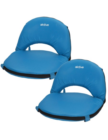 Pack 2 asientos plegables camping 41x40x33 cm con respaldo ajustable