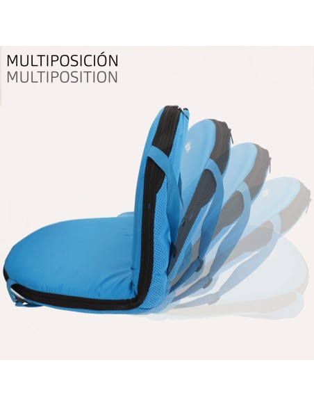 Pack 2 asientos plegables camping 41x40x33 cm con respaldo ajustable