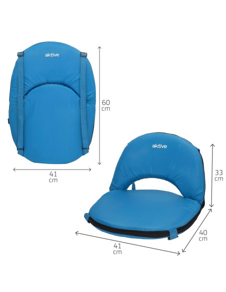 Pack 2 asientos plegables camping 41x40x33 cm con respaldo ajustable