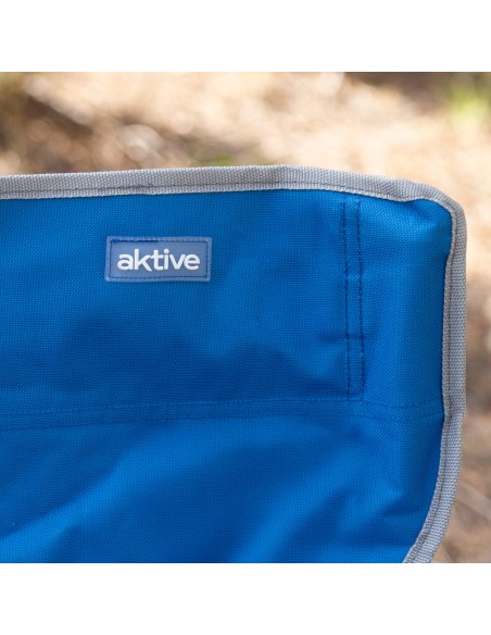 Pack 2 sillas plegables camping  48x45x80 cm azul con asa y posavasoss