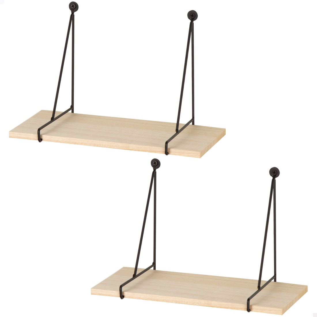 Max home pack 2 estanterías pared colgantes madera 30x14,5x20 cm