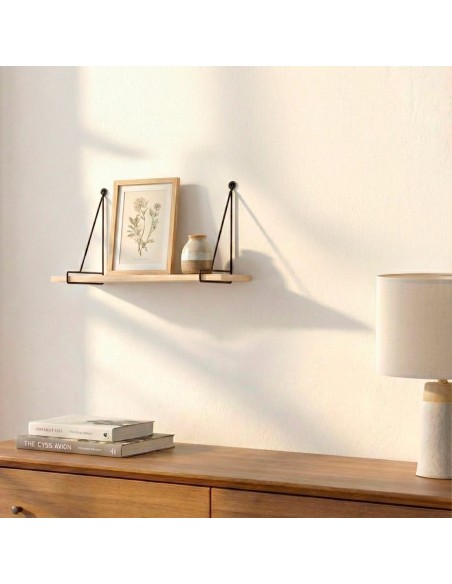 Max Home Pack 2 Estanterías pared colgantes madera 30x14,5x20 cm