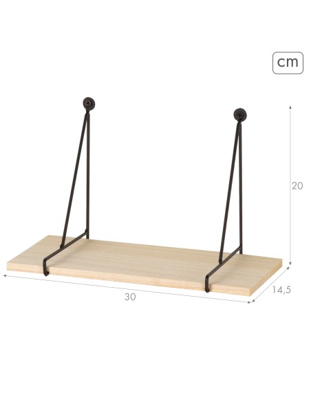 Max Home Pack 2 Estanterías pared colgantes madera 30x14,5x20 cm