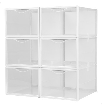 Max Home Pack 6 cajas zapatos transparentes, apilables y...