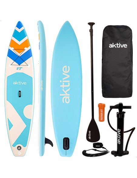 Tabla paddle surf hinchable adulto 11.2" con mochila, hinchador y remo