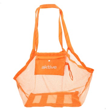 Bolsa de red plegable para playa 45x30x45 cm naranja