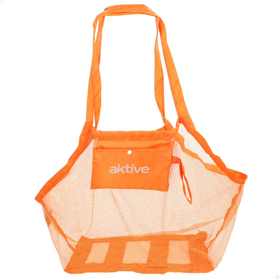 Bolsa de red plegable para playa 45x30x45 cm naranja