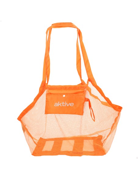 Bolsa de red plegable para playa 45x30x45 cm naranja