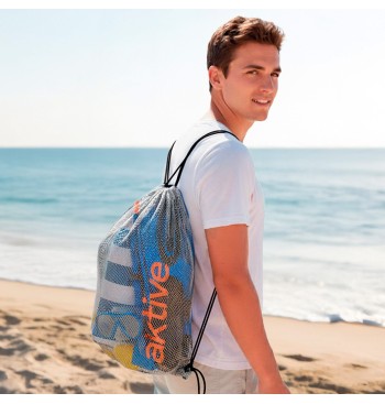 Mochila de red plegable con cordones 25 L 2