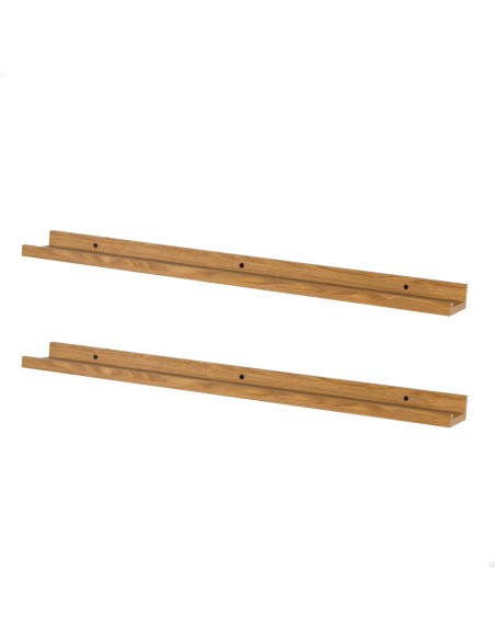 Max Home Pack 2 estantes pared madera con borde 80x10x4 cm