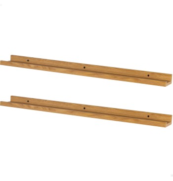 Max Home Pack 2 Estantes pared madera con borde 120x10x4 cm