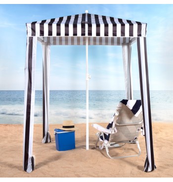 Sombrilla de playa convertible en carpa 145 cm rayas... 2
