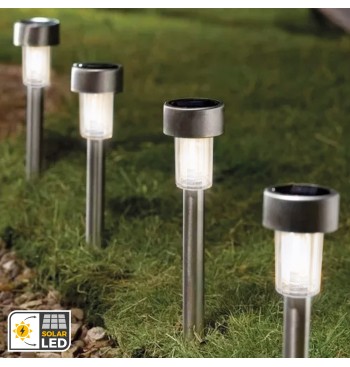 Set de 5 balizas solares LED con estaca 2