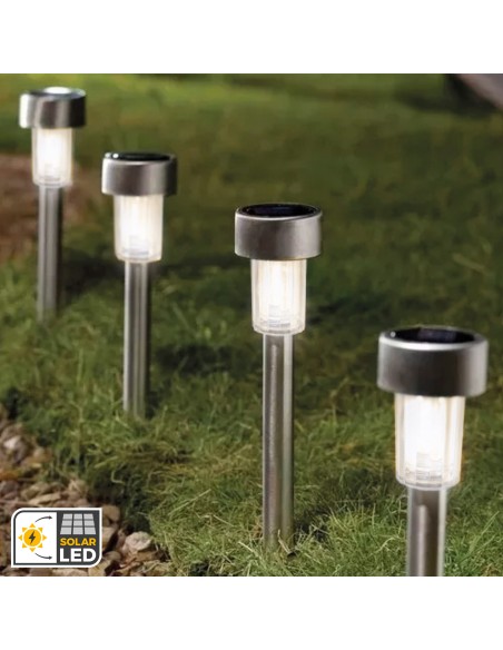 Set de 5 balizas solares LED con estaca