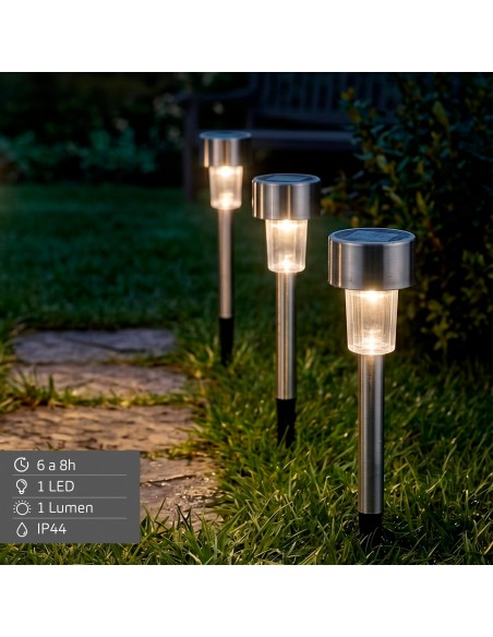 Set de 5 balizas solares LED con estaca