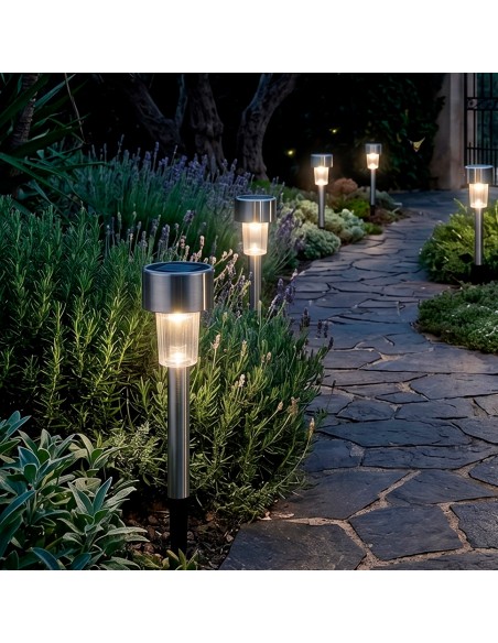 Set de 5 balizas solares LED con estaca