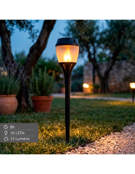 Luz LED solar para jardín con estaca
