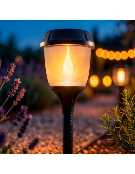 Luz LED solar para jardín con estaca