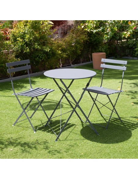 Conjunto de muebles de terraza 60x70 cm gris