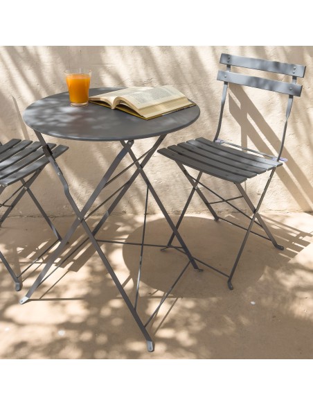 Conjunto de muebles de terraza 60x70 cm gris