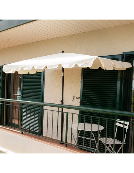 Parasol rectangular inclinable 200x125 cm color crema