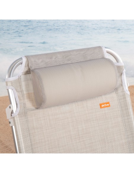 Silla playa baja XL multiposición 51x45x76 cm beige