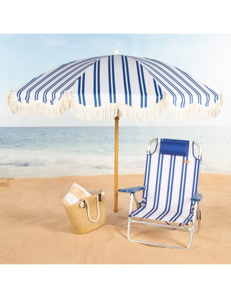 Pack 2 sillas playa baja multiposición 48x45x83 cm rayas marineras