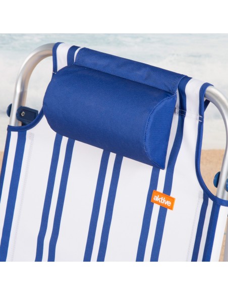 Pack 2 sillas playa baja multiposición 48x45x83 cm rayas marineras