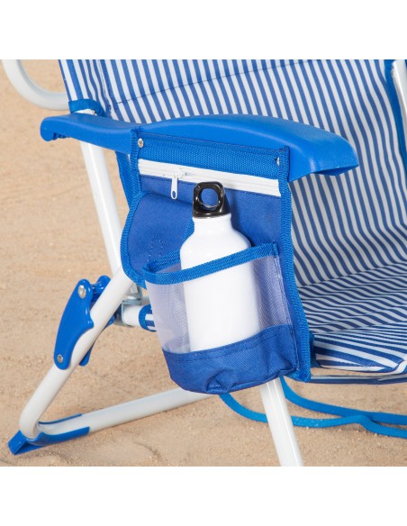 Pack 2 sillas playa medio multiposición 48x58x76 cm rayas marineras