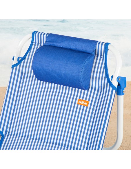 Pack 2 sillas playa medio multiposición 48x58x76 cm rayas marineras