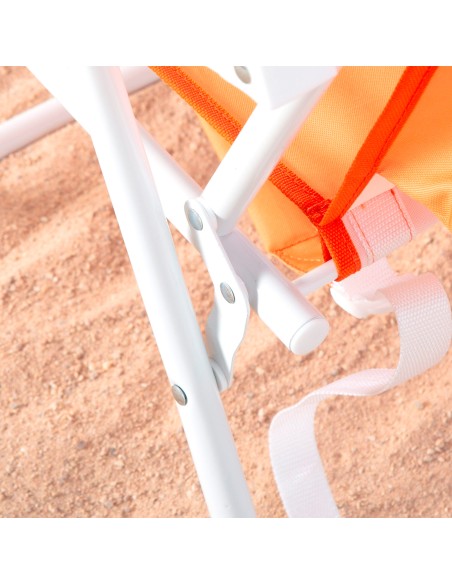 Pack 2 sillas playa medio fijas 44x40x81 cm naranja