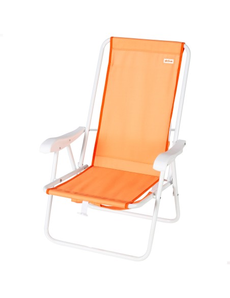 Pack 2 sillas playa medio fijas 44x40x81 cm naranja