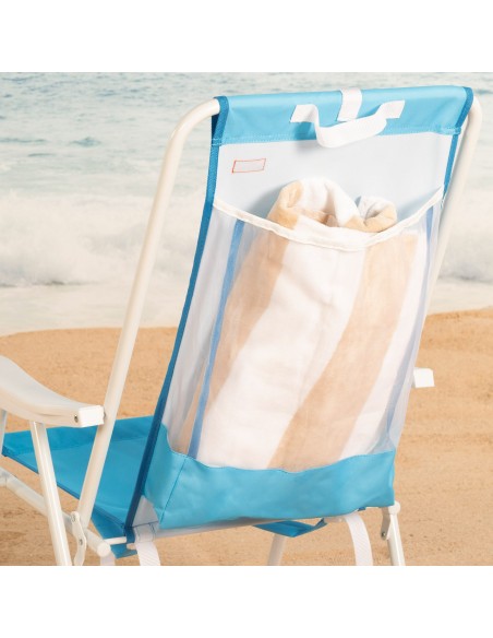 Pack 2 sillas playa medio fijas 44x40x81 cm azul
