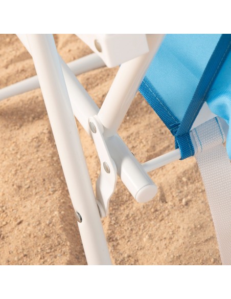 Pack 2 sillas playa medio fijas 44x40x81 cm azul