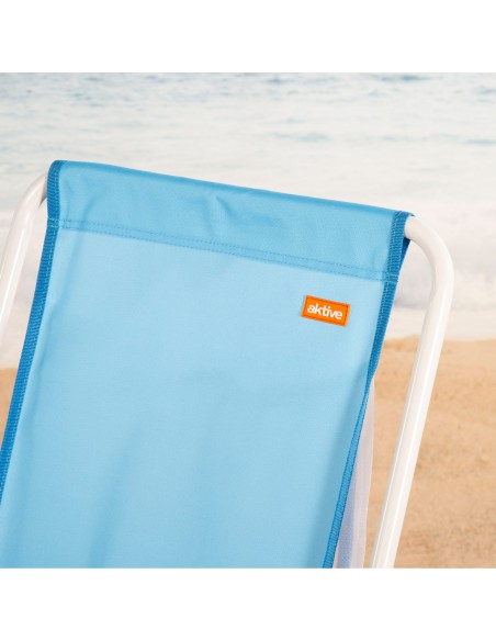 Pack 2 sillas playa medio fijas 44x40x81 cm azul