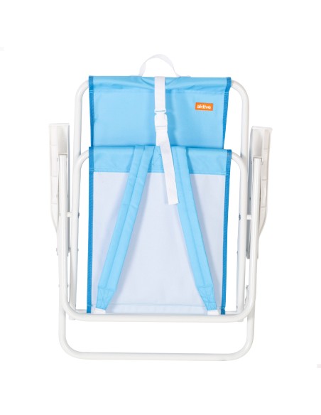 Pack 2 sillas playa medio fijas 44x40x81 cm azul
