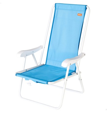Pack 2 sillas playa medio fijas 44x40x81 cm azul 2