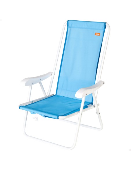Pack 2 sillas playa medio fijas 44x40x81 cm azul