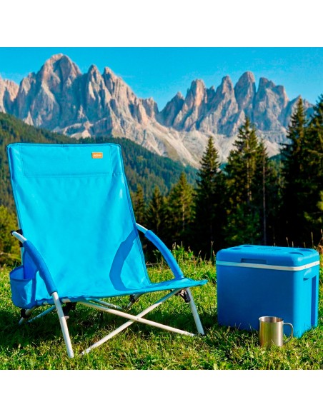 Pack 2 sillas playa bajo fija 50x49x66 cm azul