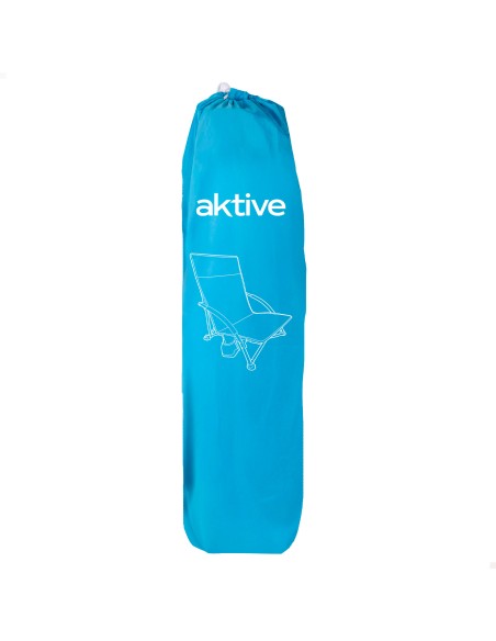 Pack 2 sillas playa bajo fija 50x49x66 cm azul