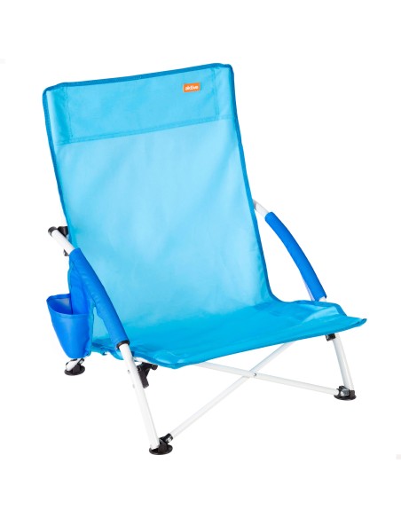 Pack 2 sillas playa bajo fija 50x49x66 cm azul