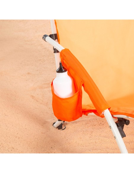 Pack 2 sillas playa bajo fija 50x49x66 cm naranja